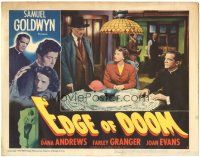 7z349 EDGE OF DOOM LC #7 '50 priest Dana Andrews tries to help murderer!