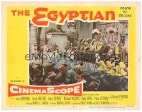 7z351 EGYPTIAN LC #8 '54 Michael Curtiz directed, Jean Simmons, cool image of court!