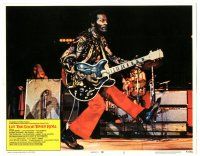 7z547 LET THE GOOD TIMES ROLL LC #8 '73 cool image of Chuck Berry performing, duckwalk!