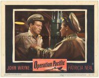 7z677 OPERATION PACIFIC LC #4 '51 great image of Navy sailor John Wayne at periscope on submarine!