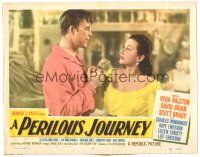 7z694 PERILOUS JOURNEY LC #3 '53 sexy Vera Ralston & Scott Brady on ship!