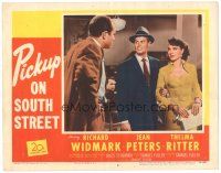 7z702 PICKUP ON SOUTH STREET LC #2 '53 Richard Widmark & Jean Peters w/ Vye in Fuller's noir classic