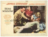 7z733 REAR WINDOW LC #8 '54 Hitchcock, Corey, Ritter & Grace Kelly comfort fallen James Stewart!