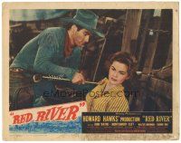 7z736 RED RIVER LC #7 '48 Montgomery Clift pulls arrow from incredibly brave Joanne Dru's shoulder