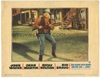 7z751 RIO BRAVO LC #7 '59 John Wayne w/rifle in middle of street, Howard Hawks!