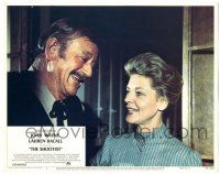 7z791 SHOOTIST LC #1 '76 great close up of John Wayne & Lauren Bacall laughing!