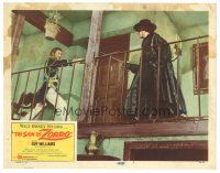 7z796 SIGN OF ZORRO LC #1 '60 Walt Disney, masked hero Guy Williams fighting on 2nd floor balcony!