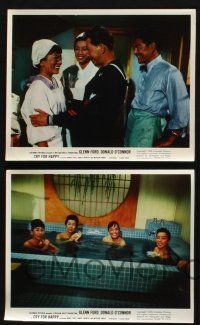 8a162 CRY FOR HAPPY 5 color 8x10 stills '60 Glenn Ford & Donald O'Connor take over a geisha house!