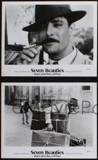 8a831 SEVEN BEAUTIES 3 8x10 stills '76 Lina Wertmuller directed, Giancarlo Giannini, Italian!