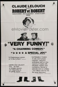 8e723 ROBERT ET ROBERT 1sh '80 Claude Lelouch directed, Charles Denner & Jacques Villeret!