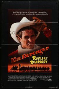 8e739 RUSTLERS' RHAPSODY 1sh '85 cowboy western parody, cool close-up of Tom Berenger!