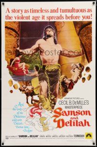 8e747 SAMSON & DELILAH 1sh R68 art of Hedy Lamarr & Victor Mature, Cecil B. DeMille