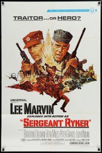 8e768 SERGEANT RYKER 1sh '68 Lee Marvin, enemy agent or U.S. sergeant in the Korean War?!