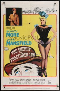 8e776 SHERIFF OF FRACTURED JAW 1sh '59 sexy burlesque Jayne Mansfield, sheriff Kenneth More!