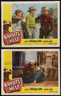 8f878 BANDITS OF THE WEST 2 LCs '53 Allan Rocky Lane & his stallion Black Jack, cool western images