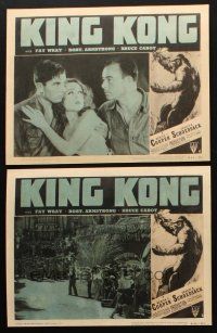 8f929 KING KONG 2 LCs R52 Fay Wray, Robert Armstrong, Bruce Cabot, fierce ape border art!