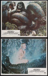 8f930 KING KONG 2 LCs '76 sexy topless Jessica Lang in giant ape's hand & John Berkey art!