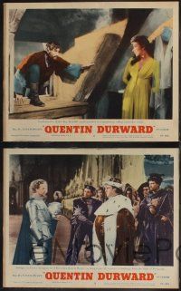 8f629 ADVENTURES OF QUENTIN DURWARD 4 LCs '55 hero Robert Taylor, pretty Kay Kendall, Morley!