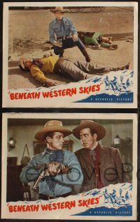 8f512 BENEATH WESTERN SKIES 7 LCs '44 western cowboys Bob Livingston & Smiley Burnette!