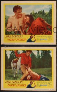 8f685 INDIAN FIGHTER 4 LCs '55 Kirk Douglas wrestling knife from pretty Elsa Martinelli, more!