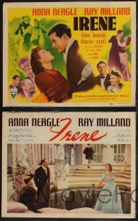 8f226 IRENE 8 LCs '40 pretty Anna Neagle & handsome young Ray Milland, great tc art!