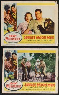 8f689 JUNGLE MOON MEN 4 LCs '55 Johnny Weissmuller as himself with Jean Byron & Kimba the chimp!