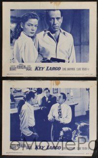 8f240 KEY LARGO 8 LCs R53 Humphrey Bogart, Lauren Bacall, Edward G. Robinson, John Huston film noir