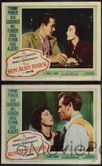 8f548 SUN ALSO RISES 7 LCs '57 Tyrone Power, Ava Gardner, Mel Ferrer, Errol Flynn, Eddie Albert