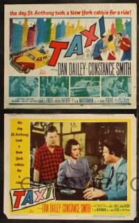 8f445 TAXI 8 LCs '53 Dan Dailey & Constance Smith in New York City, great TC artwork!