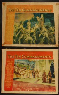 8f447 TEN COMMANDMENTS 8 LCs '56 Cecil B. DeMille classic starring Charlton Heston & Yul Brynner!