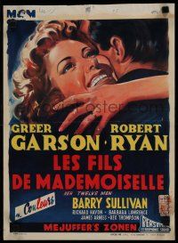 8g577 HER TWELVE MEN Belgian '54 art of teacher Greer Garson, plus Robert Ryan & Barry Sullivan!