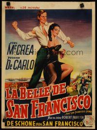 8g613 SAN FRANCISCO STORY Belgian '52 art of Joel McCrea & sexy Yvonne De Carlo!