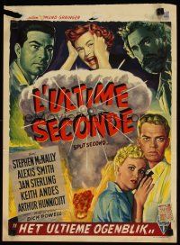 8g623 SPLIT SECOND Belgian '54 different art of Stephen McNally & Alexis Smith, Dick Powell noir!