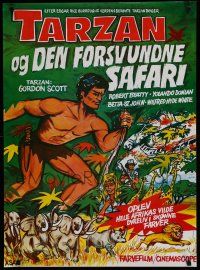 8g837 TARZAN & THE LOST SAFARI Danish R80s great artwork of Gordon Scott in the title role!