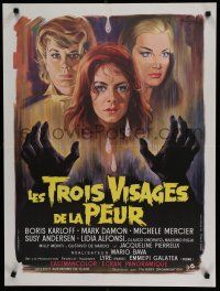 8g266 BLACK SABBATH French 23x32 '63 Mario Bava's I Tre volti Della Paura, great Grinsson art!