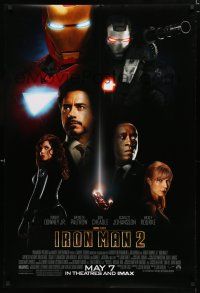 8j362 IRON MAN 2 advance DS 1sh '10 Marvel, Downey Jr, Cheadle, Paltrow, Scarlett Johansson!