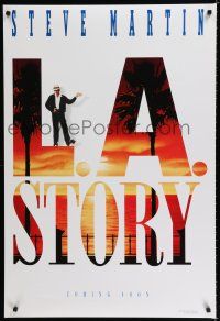 8j409 L.A. STORY teaser DS 1sh '91 Mick Jackson, Victoria Tennant, Steve Martin on skates!