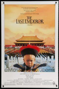 8j419 LAST EMPEROR 1sh '87 Bernardo Bertolucci epic, great image of young emperor w/army!