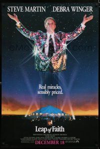 8j426 LEAP OF FAITH advance 1sh '92 religious Steve Martin, are you ready for a miracle!