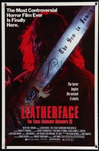 8j428 LEATHERFACE: TEXAS CHAINSAW MASSACRE III 1sh '90 Viggo Mortensen, the saw is family!