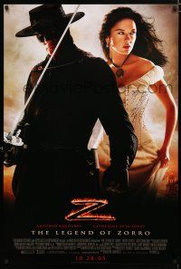 8j430 LEGEND OF ZORRO advance 1sh '05 Antonio Banderas is Zorro, sexy Catherine Zeta-Jones!