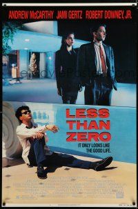 8j436 LESS THAN ZERO 1sh '87 Andrew McCarthy, Robert Downey Jr., Jami Gertz, James Spader!