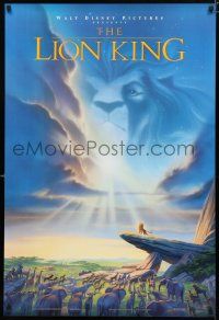 8j442 LION KING DS 1sh '94 classic Disney cartoon set in Africa, cool image of Mufasa in sky!