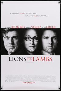 8j443 LIONS FOR LAMBS advance DS 1sh '07 Robert Redford, Meryl Streep, Tom Cruise!