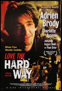 8j469 LOVE THE HARD WAY 1sh '01 Adrien Brody, Charlotte Ayanna, Jon Seda!