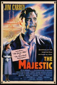 8j477 MAJESTIC int'l DS 1sh '01 great art of Jim Carrey, Laurie Holden, directed by Frank Darabont!