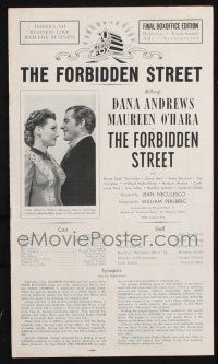 8k477 FORBIDDEN STREET pressbook '49 great images of Dana Andrews & sexy Maureen O'Hara!