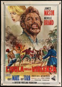 8m601 HERO'S ISLAND Italian 1p '63 different Renato Casaro art of James Mason & top cast!