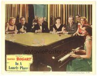 8p590 IN A LONELY PLACE LC #8 '50 Humphrey Bogart & Grahame by jazz legend Hadda Brooks at piano!