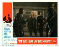 8p594 IN THE HEAT OF THE NIGHT LC #7 '67 Sidney Poitier attacked by man w/gun!